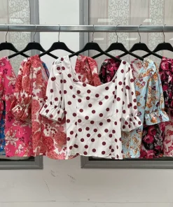 Bluzki damskie WŁOSKA,Size uni ,paczka 6 szt mix kolor