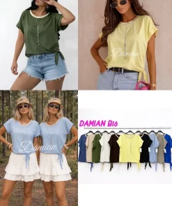 Bluzki damskie WŁOSKA,Size uni ,paczka 6 szt mix kolor