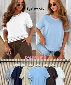 Swetry damskie WŁOSKA,Size uni ,paczka 6 szt mix kolor