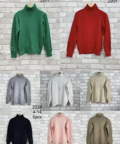 Swetry DZIECIĘCA,Size 4-14lat,paczka 6szt, 1 kolor