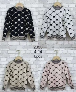 Swetry DZIECIĘCA,Size 4-14lat,paczka 6szt, 1 kolor