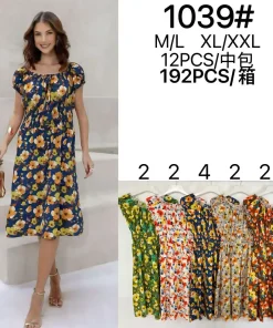 Sukienki damskie,size m/l-xl/2xl,Paczka 12szt,mix kolor