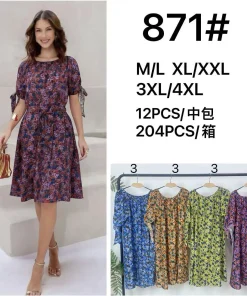 Sukienki damskie,size m/l-3/4xl,Paczka 12szt,mix kolor