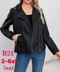 Kurtki skórzane damskie,size 2-6xl,Paczka 5szt,1kolor