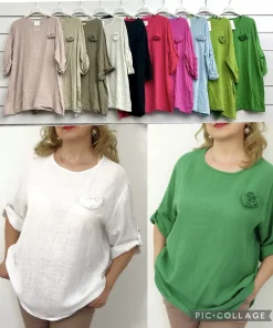 Bluzki damskie WŁOSKA ,Size uni ,paczka 6 szt mix kolor