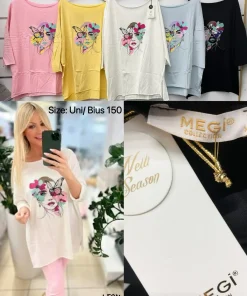 Bluzki damskieTURECKA ,Size uni ,paczka 6 szt mix kolor