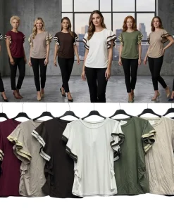 Bluzki damskie WŁOSKA ,Size uni ,paczka 6 szt mix kolor
