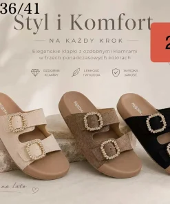 Klapki DAMSKIE (36-41, 12par) 1 kolor