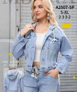 Kurtki Jeansowe damskie,size s-xl,Paczka 12szt,1kolor
