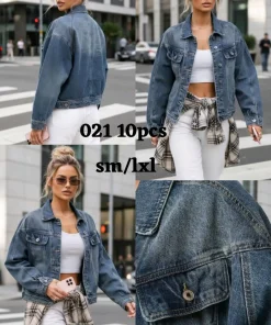 Kurtki Jeansowe Damskie,Size s/m-l/xl,paczka 10szt, 1 kolor
