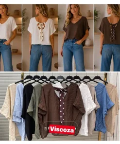 Bluzki damskie WŁOSKA,Size uni ,paczka 6 szt mix kolor