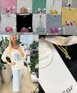 Bluzki damskie TURECKA ,Size uni ,paczka 6 szt mix kolor
