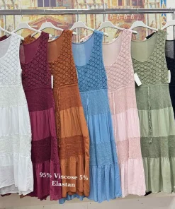 Sukienki damskie WŁOSKA ,Size uni ,paczka 6 szt mix kolor