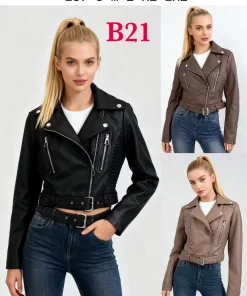 Kurtki skórzane damskie,size s-2xl,Paczka 5szt,1kolor