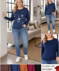 Bluzy Damskie,Size 2xl-5xl,paczka 12szt, mix kolor