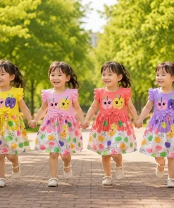 Sukienki DZIECIĘCA,Size 1-4lat,paczka 4szt, 1 kolor
