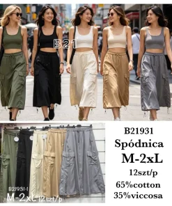 Spódnica damskie,size m-2xl,Paczka 12szt,mix kolor