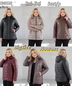 Kurtki damskie,size 3-7xl,Paczka 5szt,1kolor