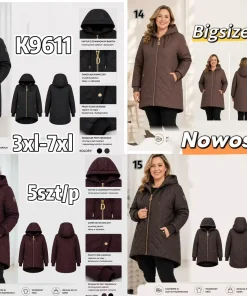Kurtki damskie,size 3-7xl,Paczka 5szt,1kolor