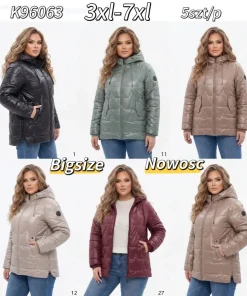 Kurtki damskie,size 3-7xl,Paczka 5szt,1kolor
