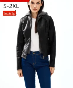 Kurtki skórzane Damskie,Size s-2xl,paczka 5szt, 1 kolor