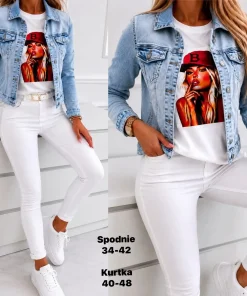 Kurtki Jeansowe damskie,size 40-48,Paczka 10szt,1kolor