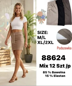 Spódnica krótka Damskie,Size m/l-xl/2xl,paczka 12szt, mix kolor
