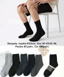 Skarpety MĘSKIE,Size 40-46,paczka 40szt, mix kolor