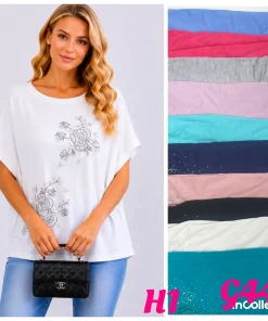 Bluzki Damskie,Size l/xl-2xl/3xl,paczka 12szt, mix kolor