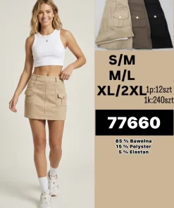 Spódnica krótka Damskie,Size s/m-xl/2xl,paczka 12szt, mix kolor