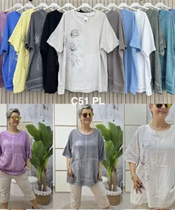 Bluzki damskie,size uni,Paczka 6szt,mix kolor