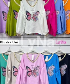 Bluzki damskie WŁOSKA ,Size uni ,paczka 6 szt mix kolor