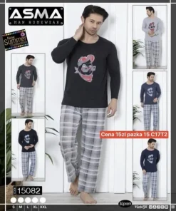 Piżamy MĘSKA,Size s-2xl,paczka 15szt, mix kolor