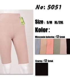 Legginsy Damskie,Size s/m-xl/2xl,paczka 12szt, mix kolor