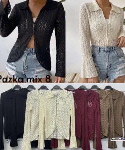 Bluzki damskie WŁOSKA ,Size uni ,paczka 6 szt mix kolor