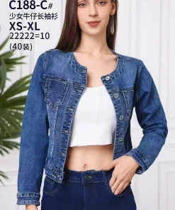 Kurtki Jeansowe Damskie,Size xs-xl,paczka 10szt, 1 kolor