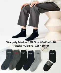 Skarpety MĘSKA,Size 40-46,paczka 40szt, mix kolor
