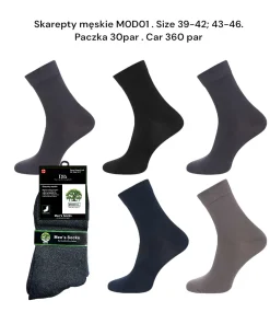 Skarpety MĘSKA,Size 39-46,paczka 30szt, mix kolor
