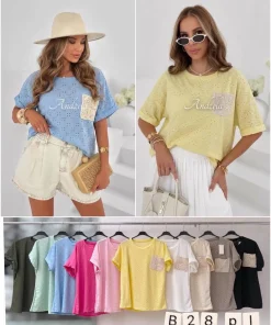Bluzki damskie WŁOSKA ,Size uni ,paczka 6 szt mix kolor