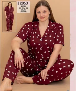 Piżamy Damskie,Size 3xl-5xl,paczka 6szt, 1 kolor