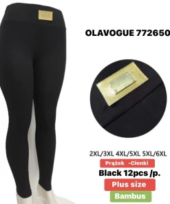 Legginsy Damskie,Size 2xl/3xl-5xl/6xl,paczka 12szt, 1 kolor