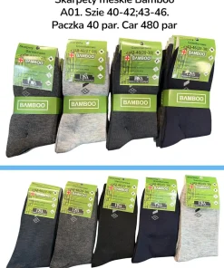 Skarpety MĘSKIE,Size 40-46,paczka 40szt, mix kolor