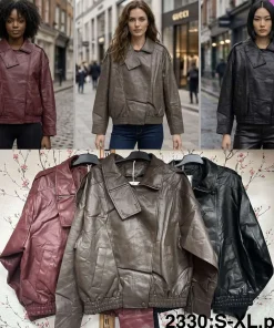 Kurtki skórzane damskie,size s-xl,Paczka 5szt,1kolor