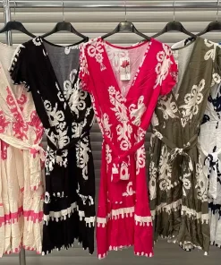 Sukienki damskie WŁOSKA ,Size uni ,paczka 6 szt mix kolo