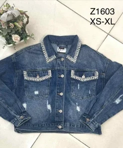 Kurtki Jeansowe Damskie,Size xs-xl,paczka 12szt, 1 kolor