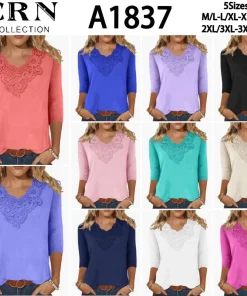 Bluzki damskie,size m-5xl,Paczka 12szt,mix kolor