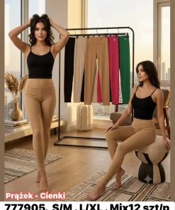 Legginsy Damskie,Size s/m-l/xl,paczka 12szt, mix kolor