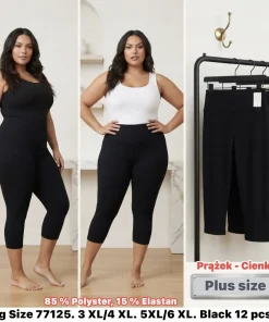 Legginsy Damskie,Size 3xl/4xl-5xl/6xl,paczka 12szt, 1 kolor