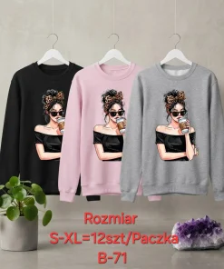 Bluzy damskie,size s-xl,Paczka 12szt,mix kolor