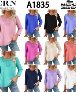 Bluzki damskie,size m-5xl,Paczka 12szt,mix kolor